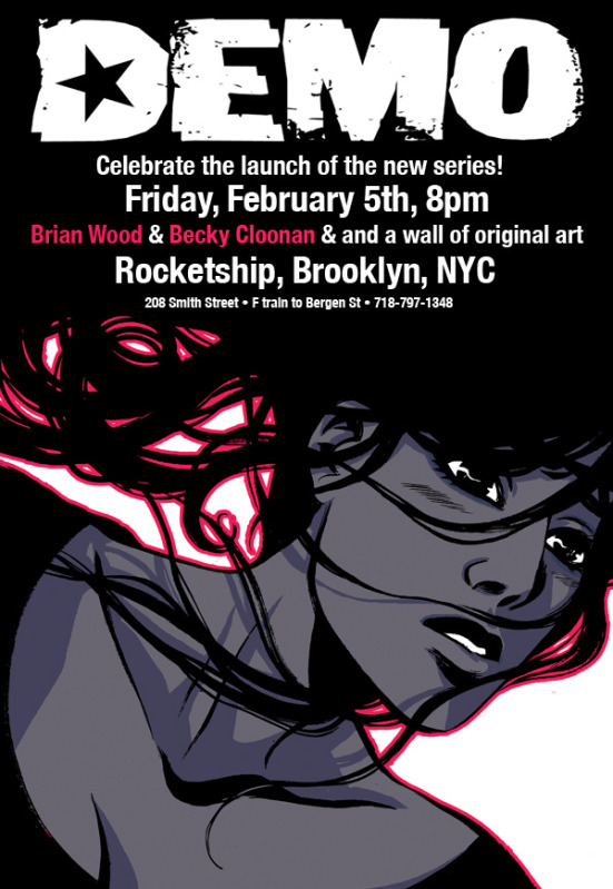 demo flyer Tonight to dos: Seth! Hanawalt! Wood & Cloonan!