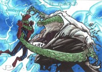 2012 Marvel Premier Sketch Card Babisu Kourtis Spiderman Lizard 200x141 SDCC12: Watchtower Wrap Up