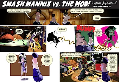 SMASH11 Kyle Baker unveils SMASH MANNIX VS THE MOB for Aces Weekly
