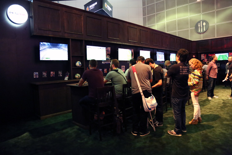 PES Soccer bar inside Konami booth
