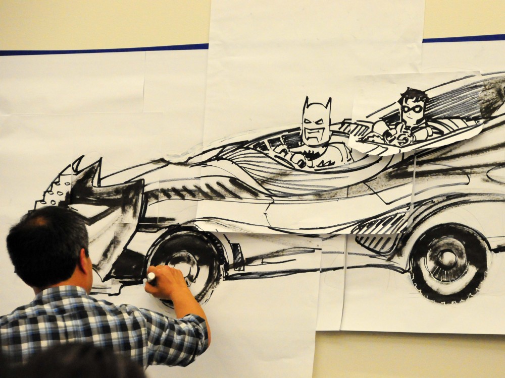 Jim Lee making the Batmobile from a shoe