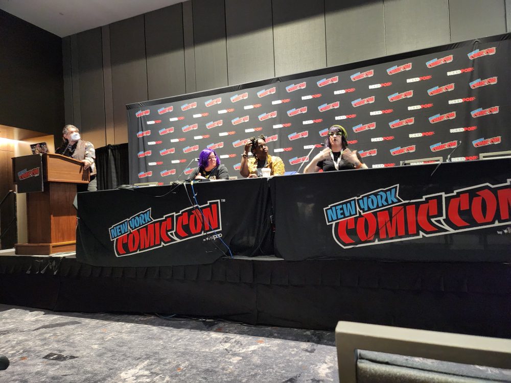 panelists left to right: ivan salazar, tj ferentini, gigi murakami, morgan perry
