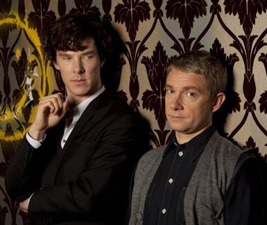 Benedict Cumberbatch & Martin Freeman as Holmes and Watson