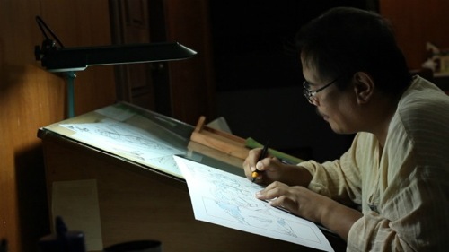 Gerry Alanguilan inking a future issue of Spider-Man.jpg