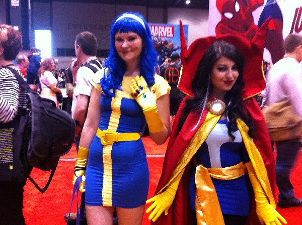 Kristen Hacket and Melissa May as "Lady Thanos" and Dr. Strange,