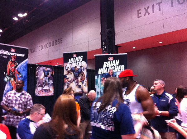 The Athleta Comics Booth—published by NFLer Israel Idonije-- was full of giant people.