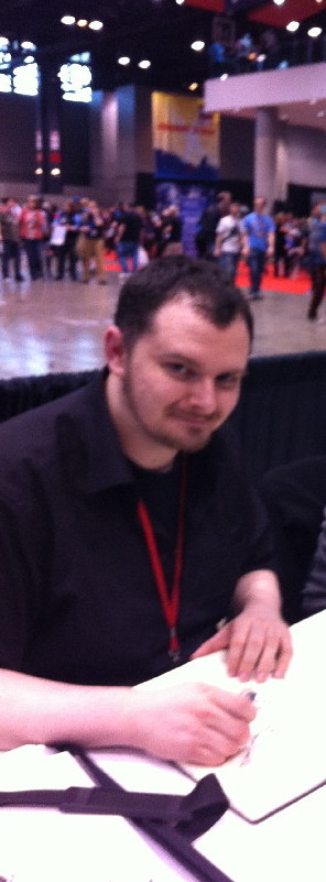 Declan Shalvey, now on the Punisher. I had to crop our tablemate Jordie Bellaire who could not be photographed. 