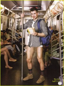 Chris Evans... on a train. Relevant!