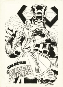 Silver-Surfer-and-Galactus-Marvenmania-poster-by-Jack-Kirby