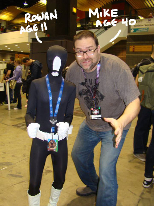 11-year-old Rowan posing with Mike Norton. (Photo Credit: Mike Norton)