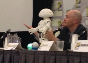 Brian David Johnson introduces Jimmy the Robot to the panel.