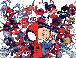 Spider-Man - Spider-Verse variant cover by Skottie Young