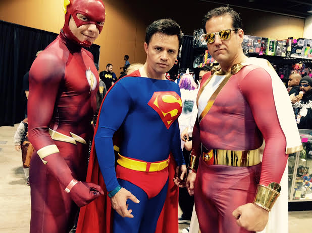 Flash, Superman, and Captain Marvel. Photo by Henry Barajas.
