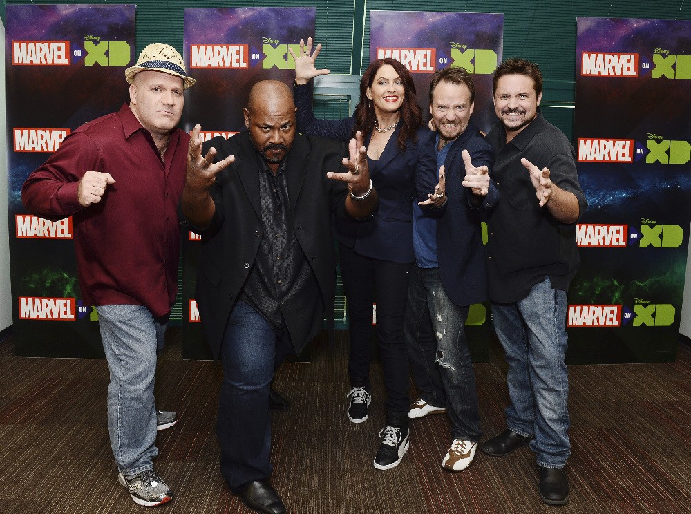 MARVEL'S GUARDIANS OF THE GALAXY - The voice cast and creative team at the "Marvel's Guardians of the Galaxy" event in Burbank, California (September 1). "Marvel's Guardians of the Galaxy" premieres SATURDAY, SEPTEMBER 26 (9:30 p.m., ET/PT) on Disney XD. (Disney XD/Matt Petit) DAVID SOBOLOV, KEVIN MICHAEL RICHARDSON, VANESSA MARSHALL, TREVOR DEVALL, WILL FRIEDLE