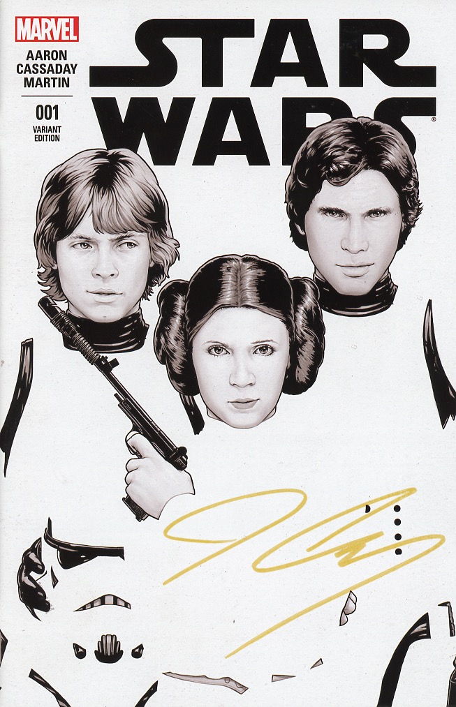 Cassaday Signed Gold Star Wars #1 Comicxposure Exclusive Black & White John Tyler Christopher Varient Cover .jpg