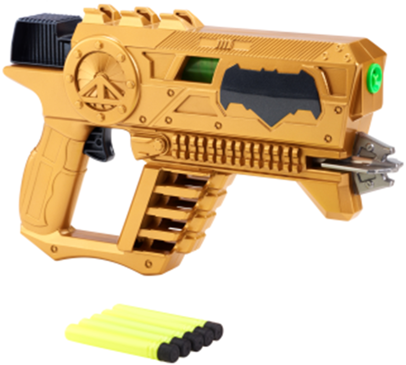 Batman Kryptonite Strike Blaster: Powered by BOOMco technology, this movie-inspired blaster includes 5" Kryptonite darts. SRP $14.99