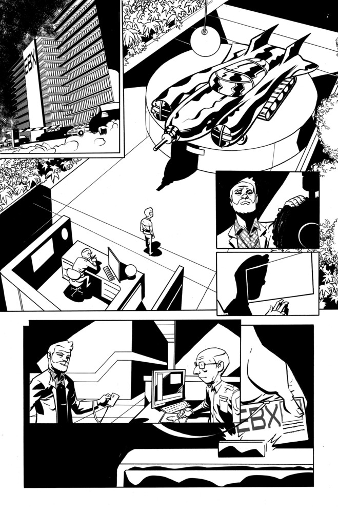 Cave Carson #1 page, art by Oeming