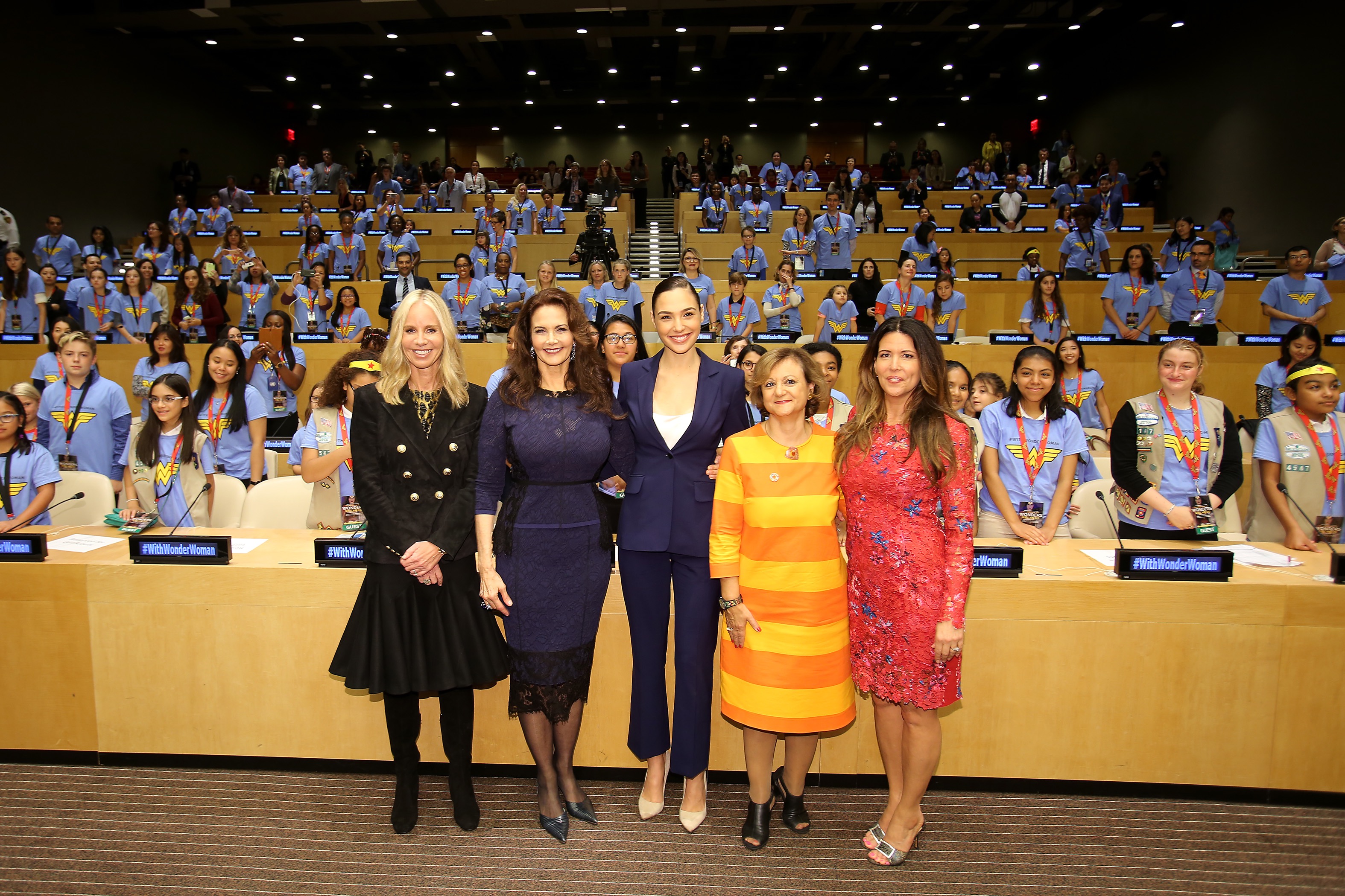 Diane Nelson, Lynda Carter, Gal Gadot, Under Secretary Cristina Gallach, Patty Jenkins.JPG