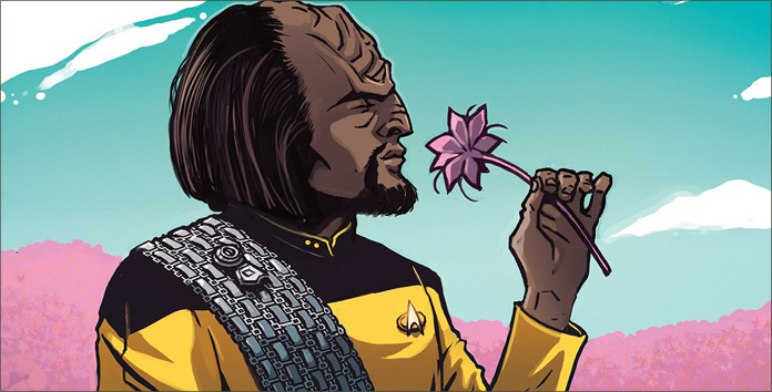 Two stories separated by era and style, but both deep explorations of the Star Trek mythos. Also, is this the most epic depiction of Worf ever?