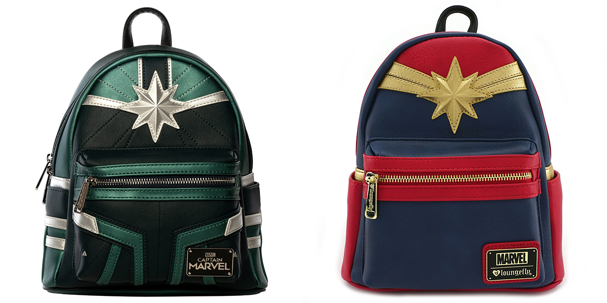 Captain Marvel faux leather mini backpacks by Loungefly