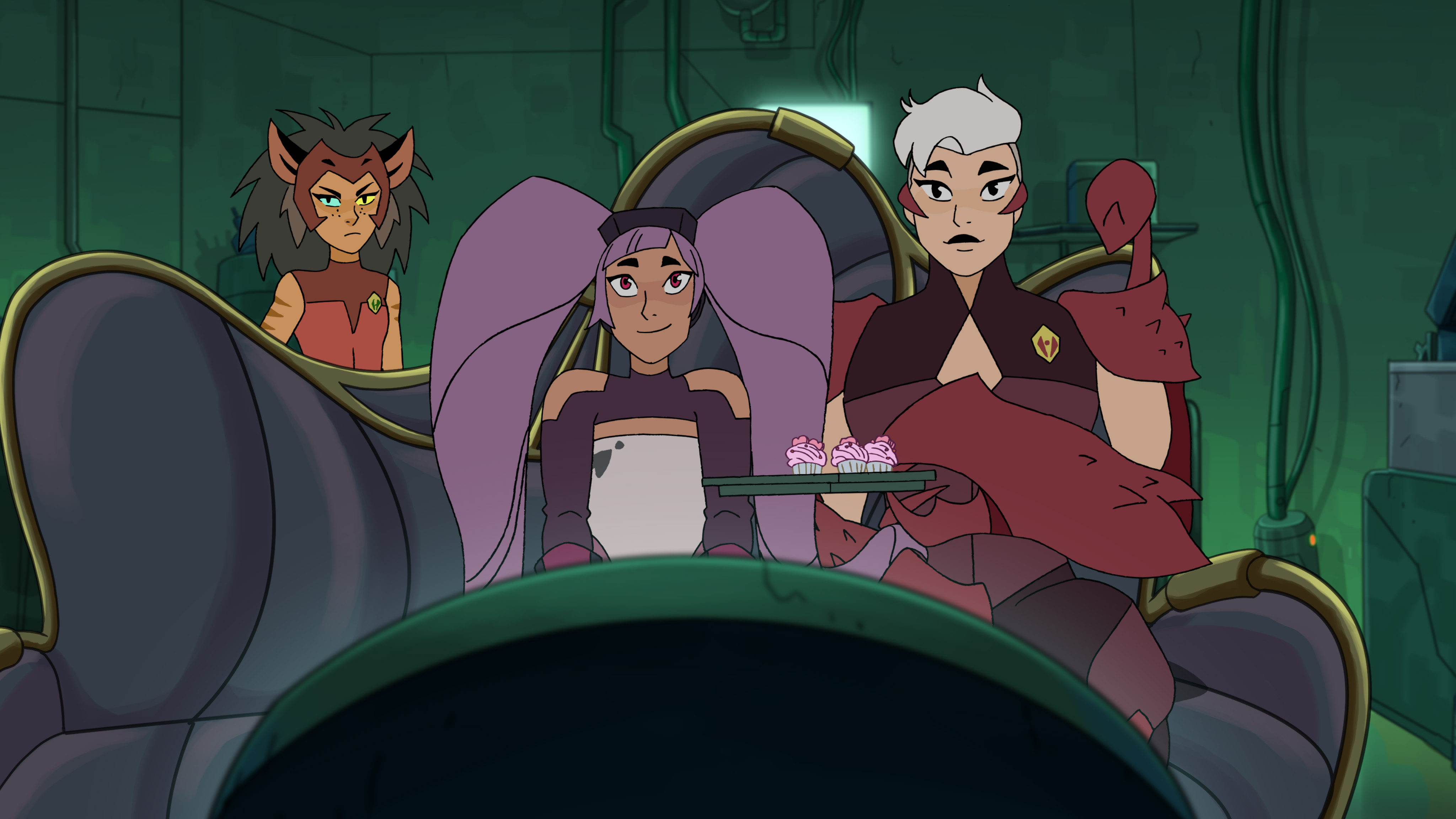 Photo of Catra, Entrapta and Scorpia in She-Ra S2