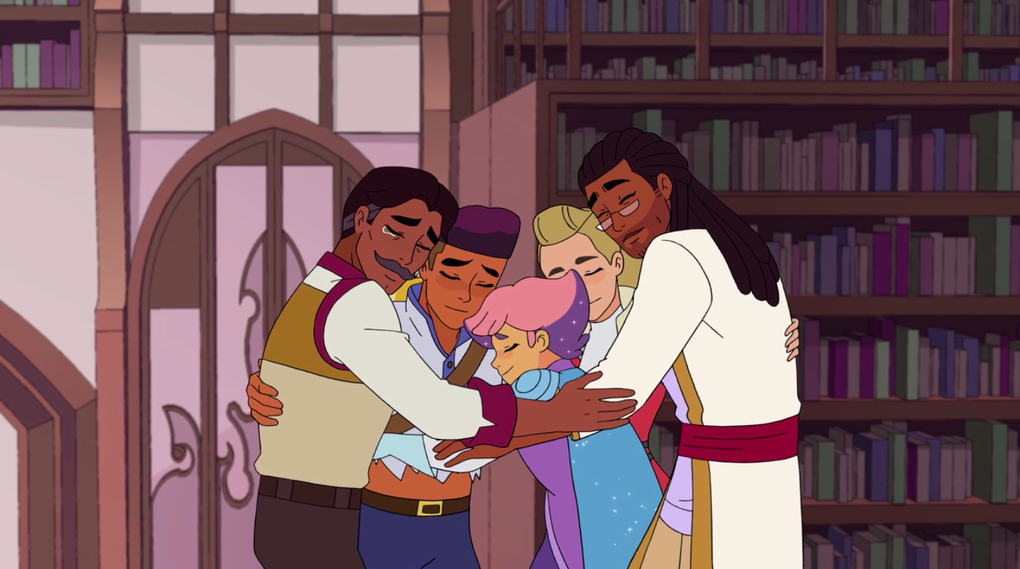 Group hug after Bow's coming out