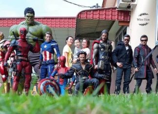 Comic fan Wire Hon gets help around the house with action figures and forced perspective