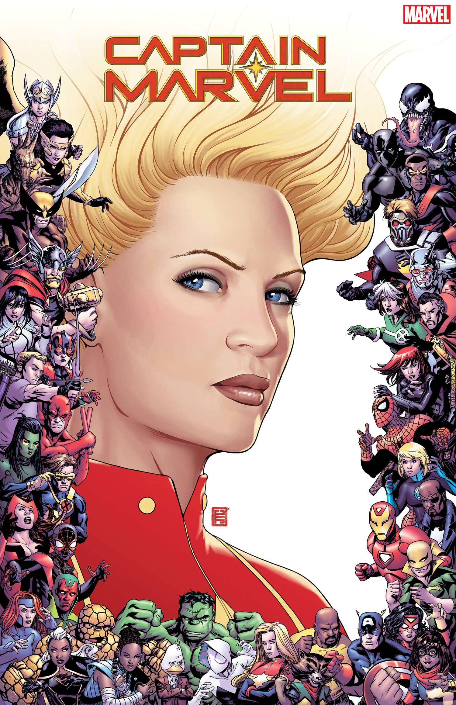 80th anniversary frame variants - Captain Marvel #9 by John Tyler Christopher