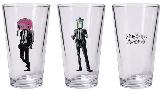 Umbrella Academy merch - Hazel and Cha-Cha pint glass set