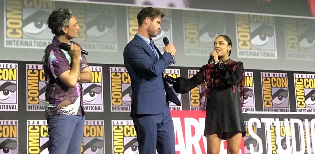 Tessa Thompson (Valkyrie) speaks in Hall H