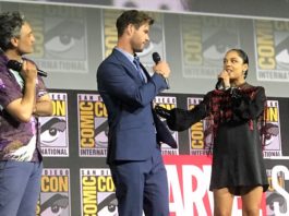 Tessa Thompson (Valkyrie) speaks in Hall H