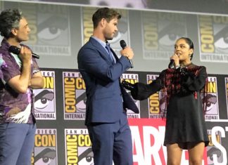 SDCC ’19: Yes! Feige confirms Valkyrie will finally get to be canonically queer Tessa Thompson (Valkyrie) speaks in Hall H