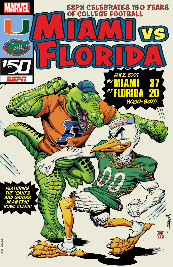 College Football 150 commemorative cover - Miami vs Florida 2001