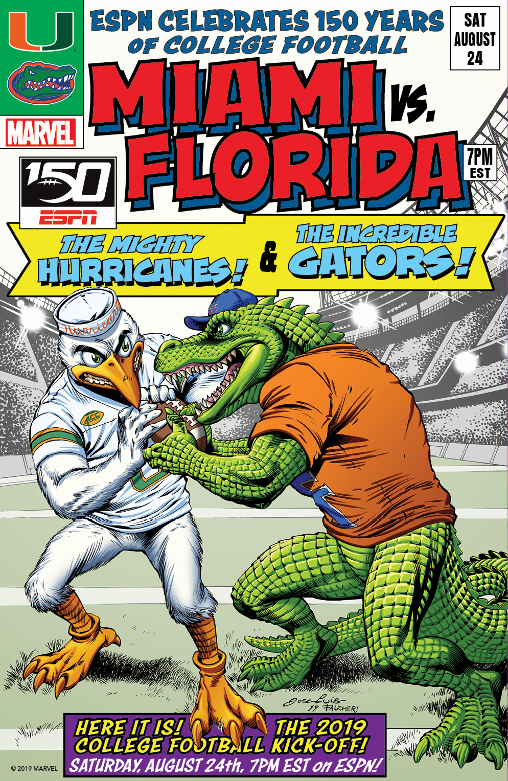 College Football 150 commemorative cover - Miami vs Florida 2019
