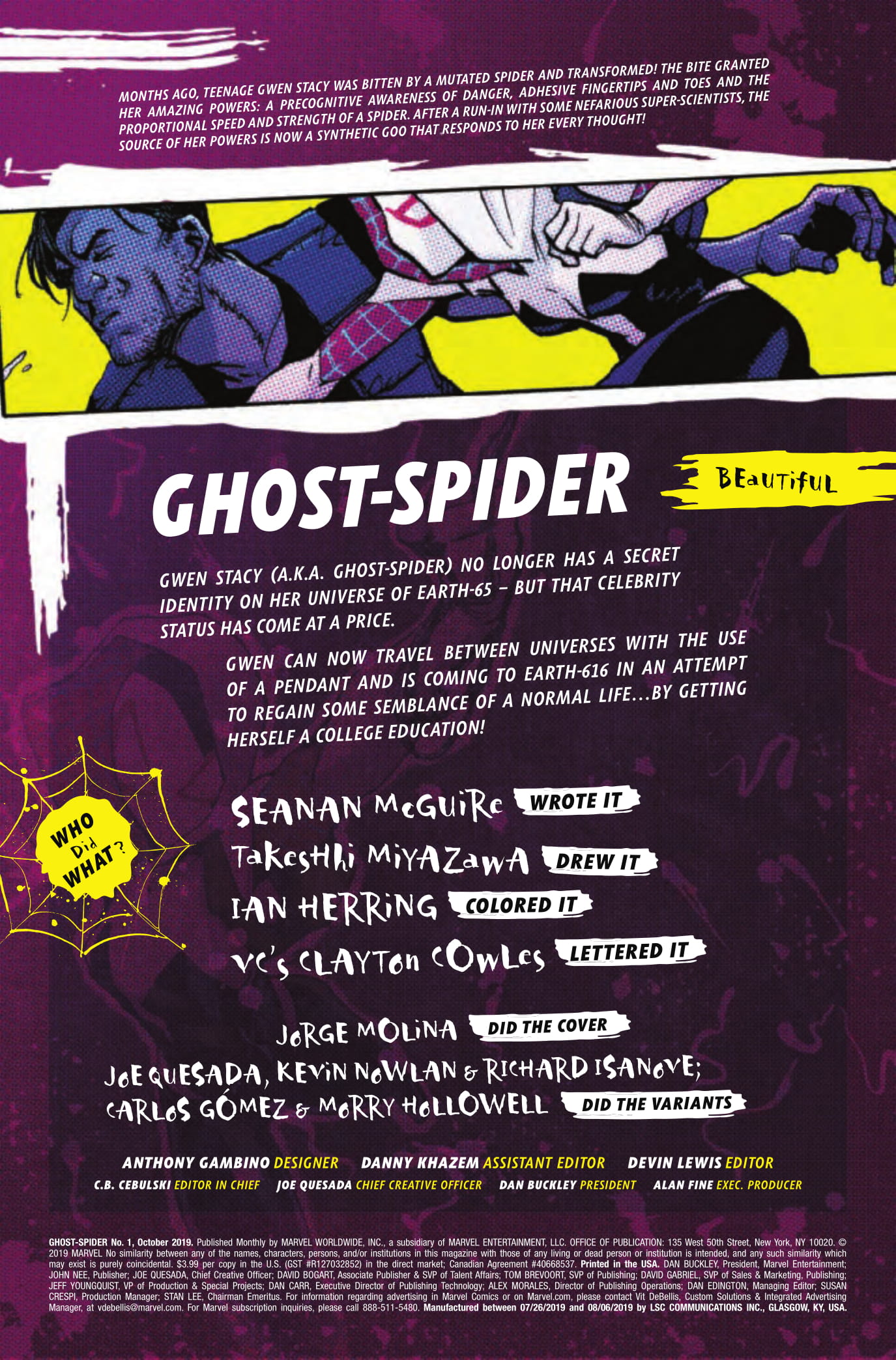 Ghost-Spider #1 credits