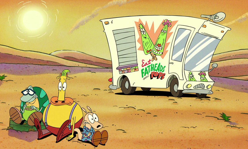 Rocko and friends locate the Fatheads Pops truck in Rocko's Modern Life: Static Cling