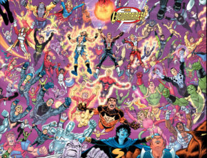 Just about everyone who has ever been a Legionnaire in an epic group shot of the three Legions by George Perez