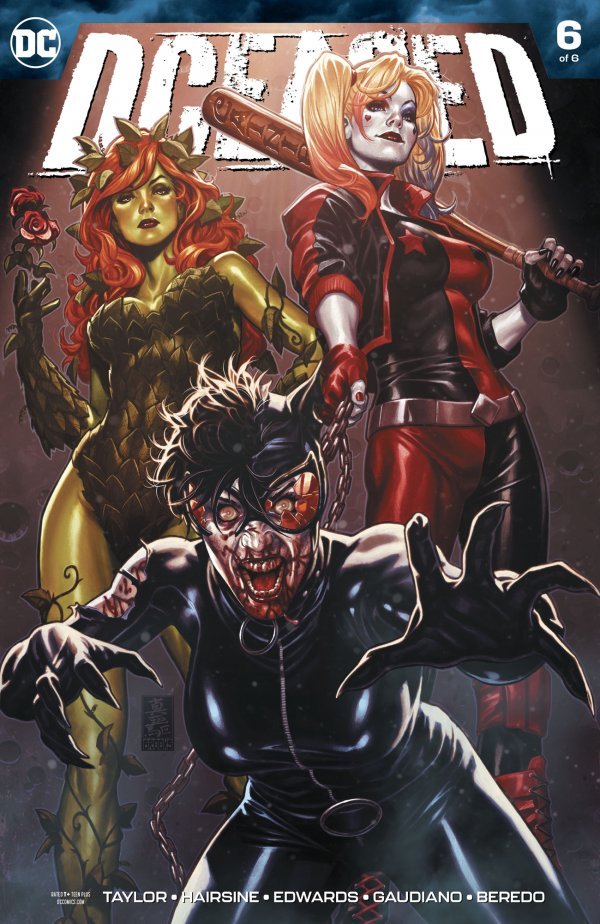 Harley and Ivy with a zombie Catwoman on a leash
