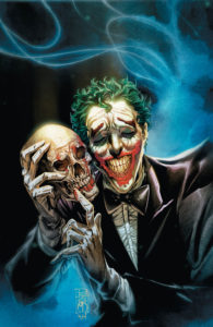 Joker holding a skull