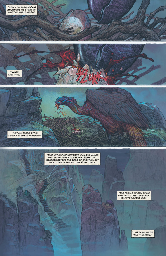 The origin of the world in The Last God #1