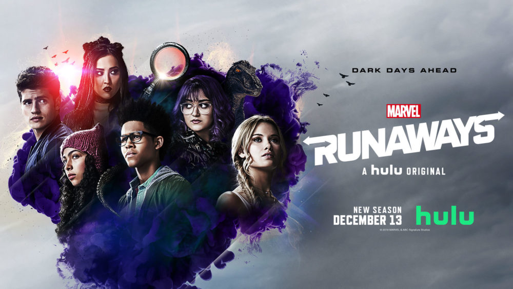 Key art for Runaways season three, which features the Runaways and Cloak and Dagger Crossover