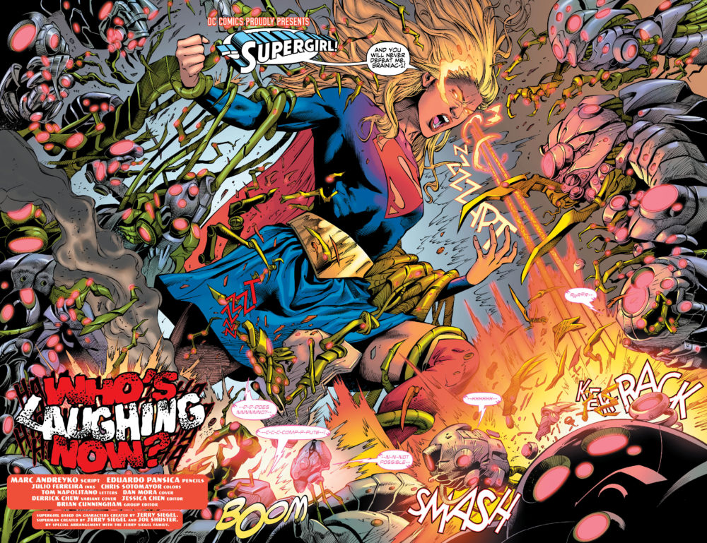 Supergirl fighting Brainiac