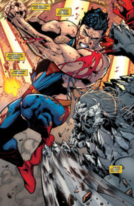 Dark Multiverse Superman fighting Doomsday