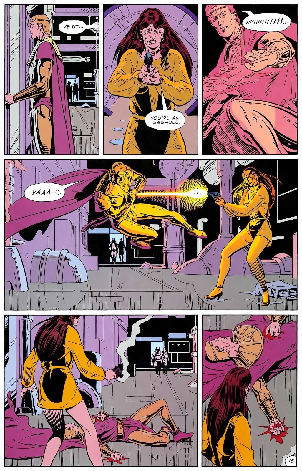 Ozymandias catches a bullet in the original Watchmen comic