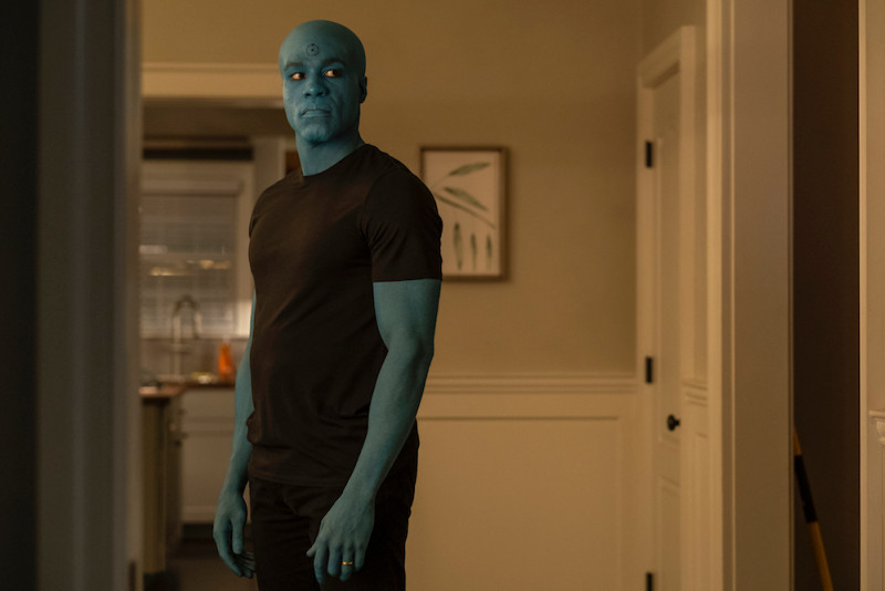 Dr Manhattan with Cal's face on Watchmen