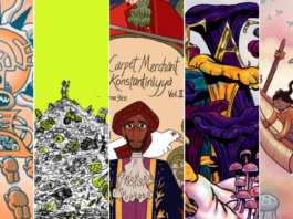Crowdfunding Comics - Weird Futures - Ecatepunk - The Carpet Merchant of Konstantiniyya - Dirty Diamonds: Death - Skychaser