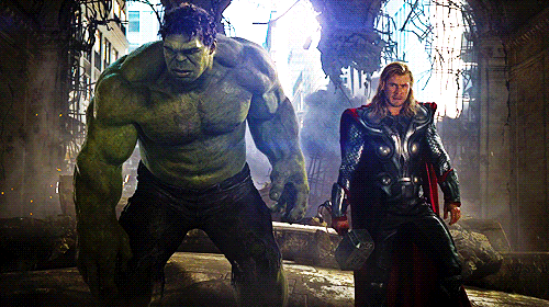 Mark Ruffalo and Chris Hemsworth in The Avengers