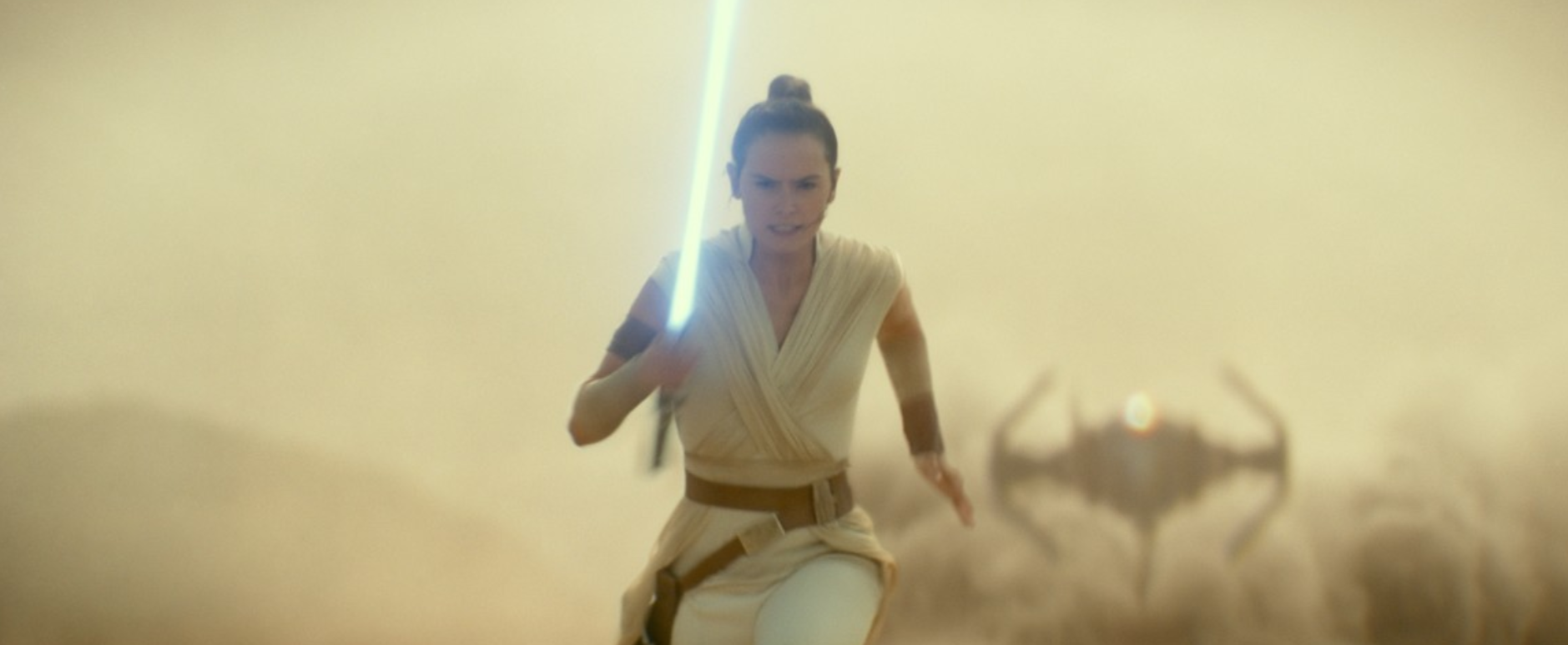 Rey (Daisy Ridley) prepares for a daring attack in The Rise of Skywalker