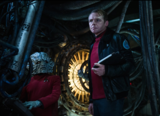 Current STAR TREK films might be in trouble, Scotty says Simon Pegg and friend in Star Trek Beyond