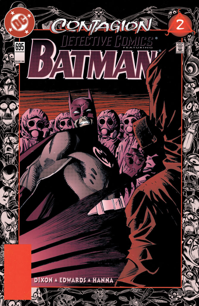 Detective Comics #695 cover - Contagion Part 2 - Art by Bill Sienkiewicz, Gregory Wright, Rodolfo Damaggio